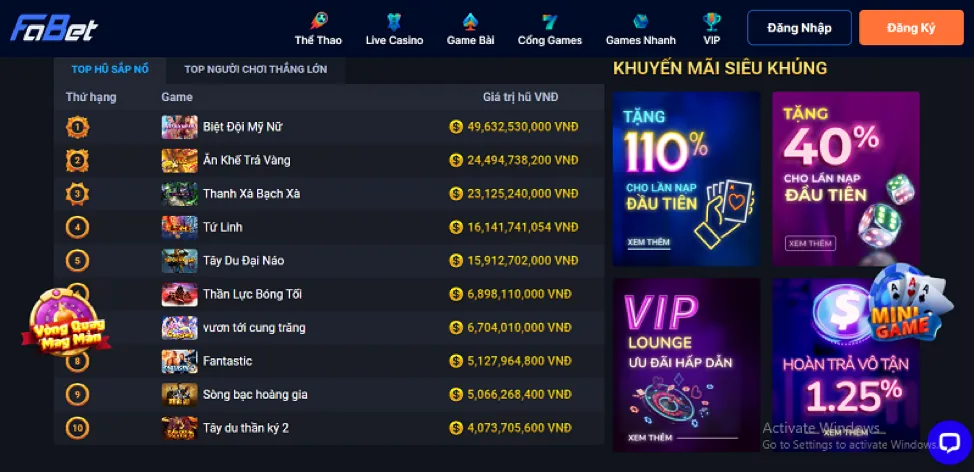 Hình ảnh các tính năng nổi bật của nền tảng 58m game trên di động